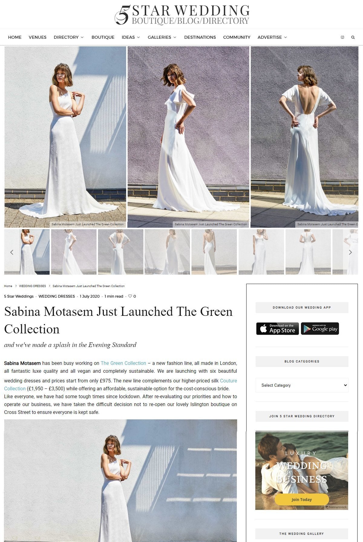 5-star Wedding Directory - Sabina Motasem Just Launched The Green Coll